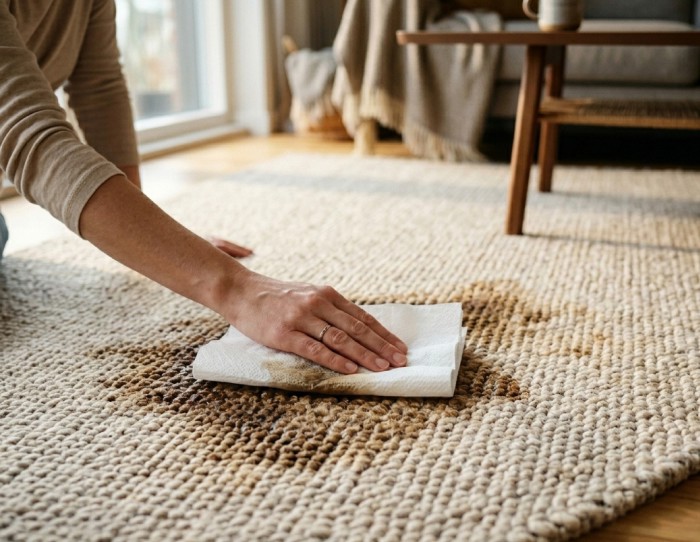 Coffee rug stain